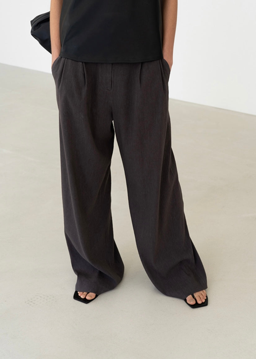 Dark Stone Wide Trousers (Anthracite)