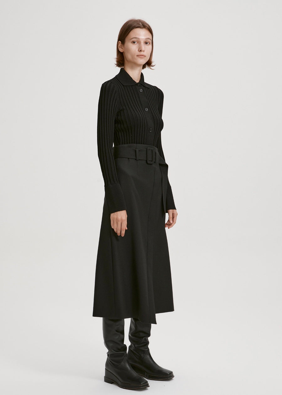 BELTED WOOL SKIRT | RECTO