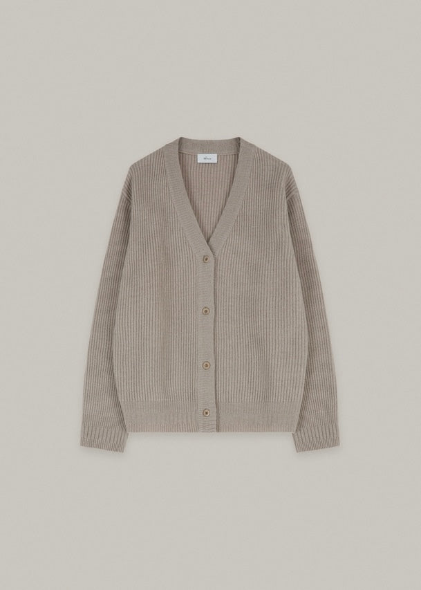 Ribbed cardigan (Beige)