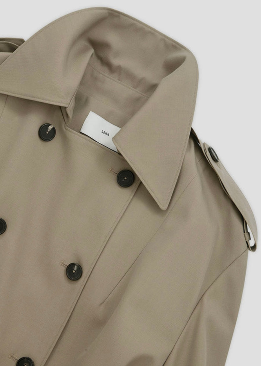 [LEHA] CAMDEN WOOL TRENCH COAT -BEIGE