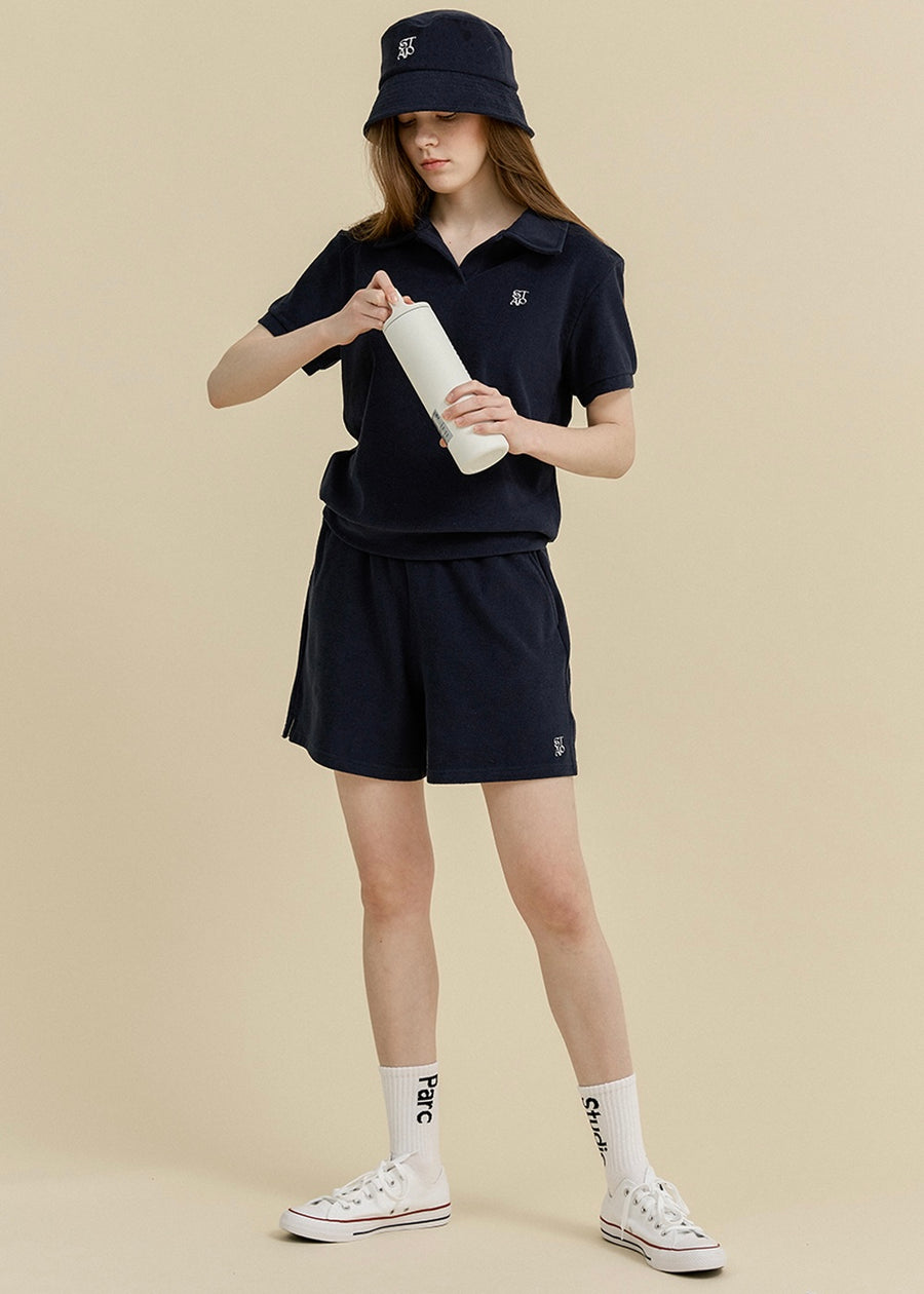 [STUDIO & PARC] Set 10% off | Bacatel Terry T-shirt & Short Pants -Navy
