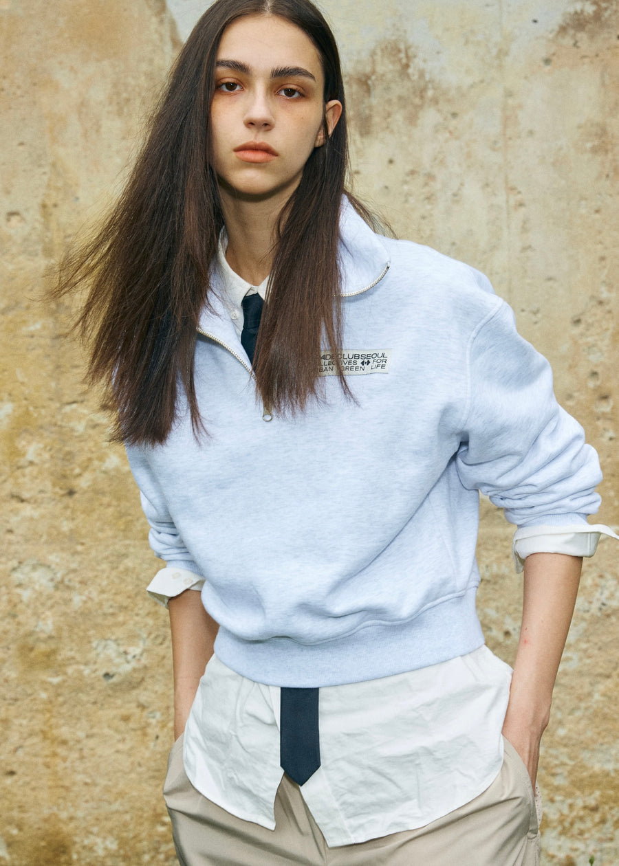 SCS Basic Label Half Zip-Up (Gray)