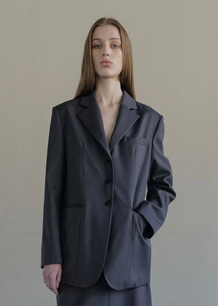 RE-ORDER [LEHA] GREYSTONE SINGLE BREAST JACKET-GRAPHITE