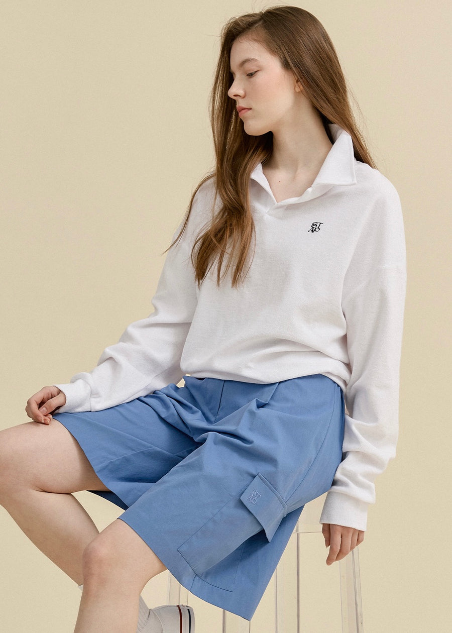 [STUDIO & PARC] Porquerolles Terry Longsleeve Shirt -White