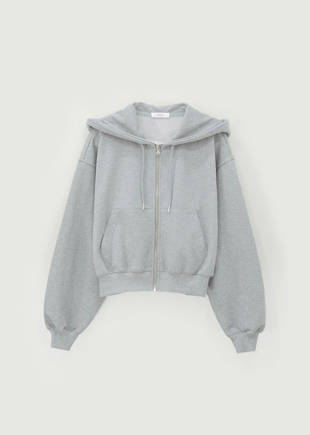 French Terry Hooded Jacket (Melange grey)