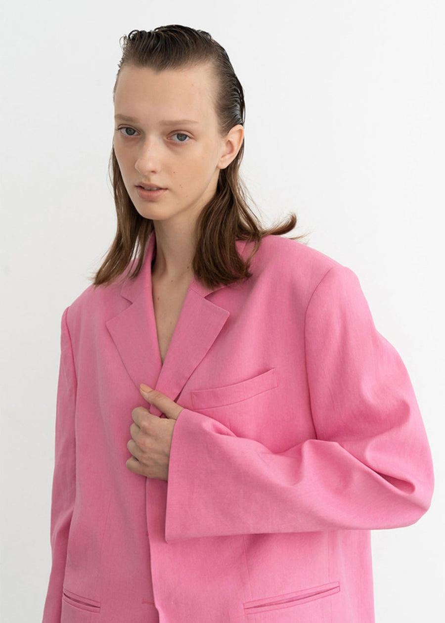 [Re-Order] Marta single breast jacket (Pink)