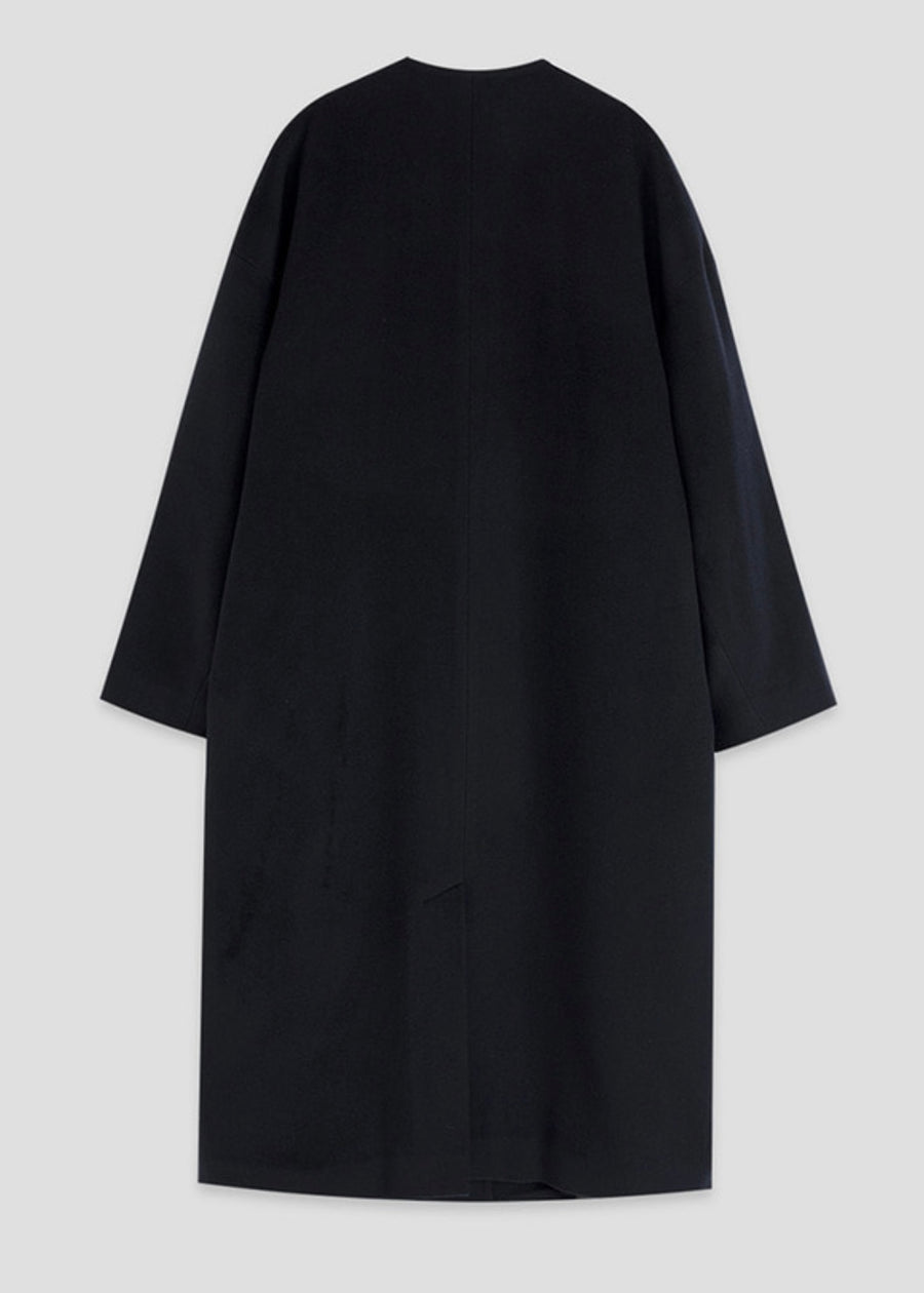[LEHA] MARTA WOOL AND CASHMERE COCOON COAT -NAVY