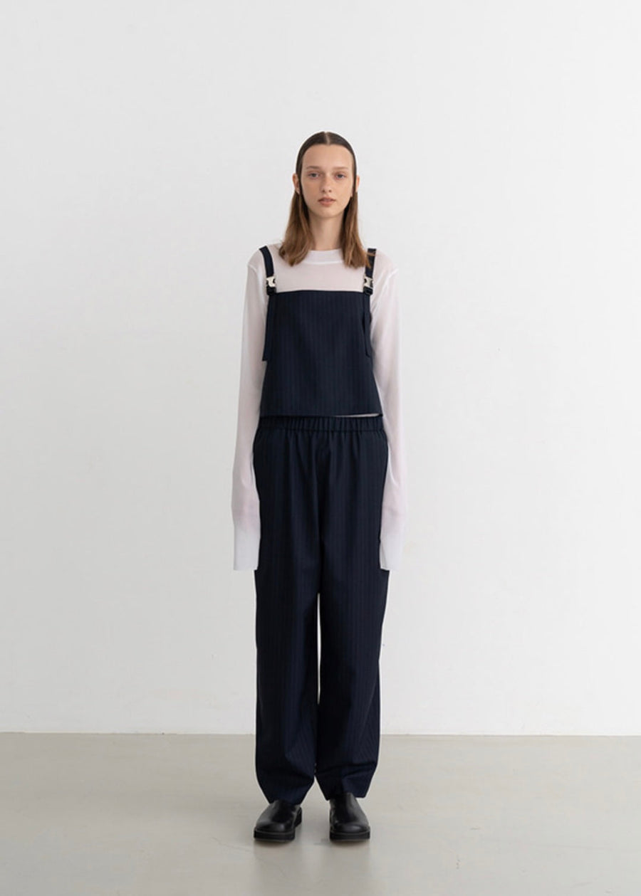 [Re-stock] Bastian pinstriped tapedre pants (Navy stripe)