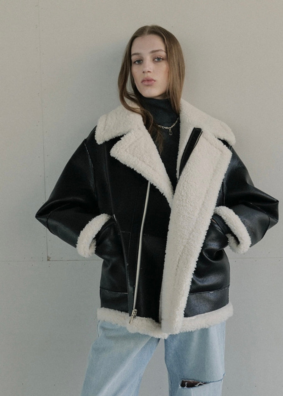 LEHA | Reversible Eco Shearling Jacket (Black)