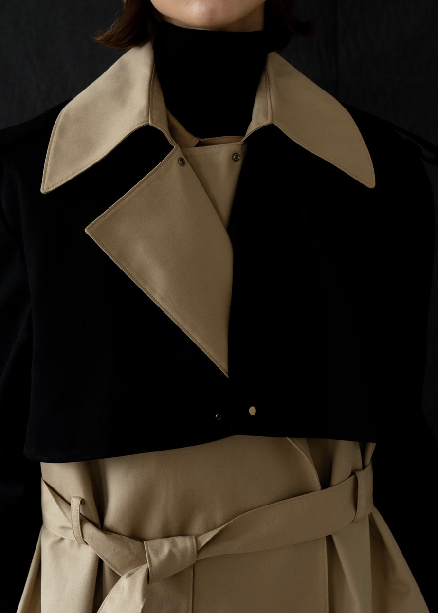 TWO TONE OVERSIZED TRENCH COAT| LEHA