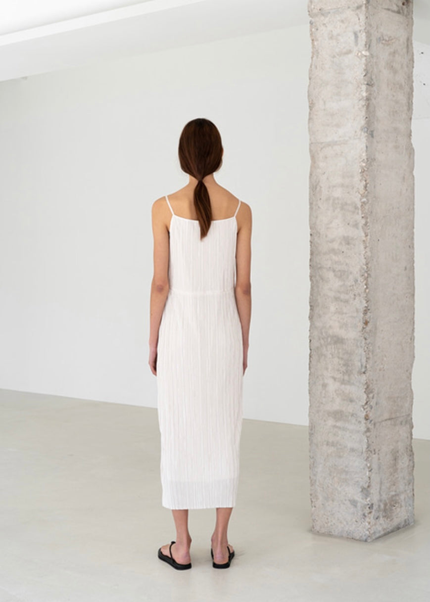 Eres pleated dress / collar