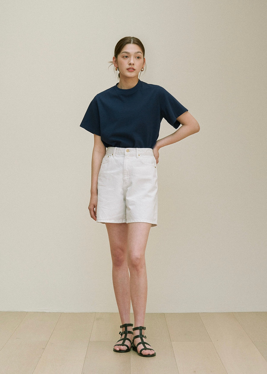 Crown neck T-shirt (Navy)
