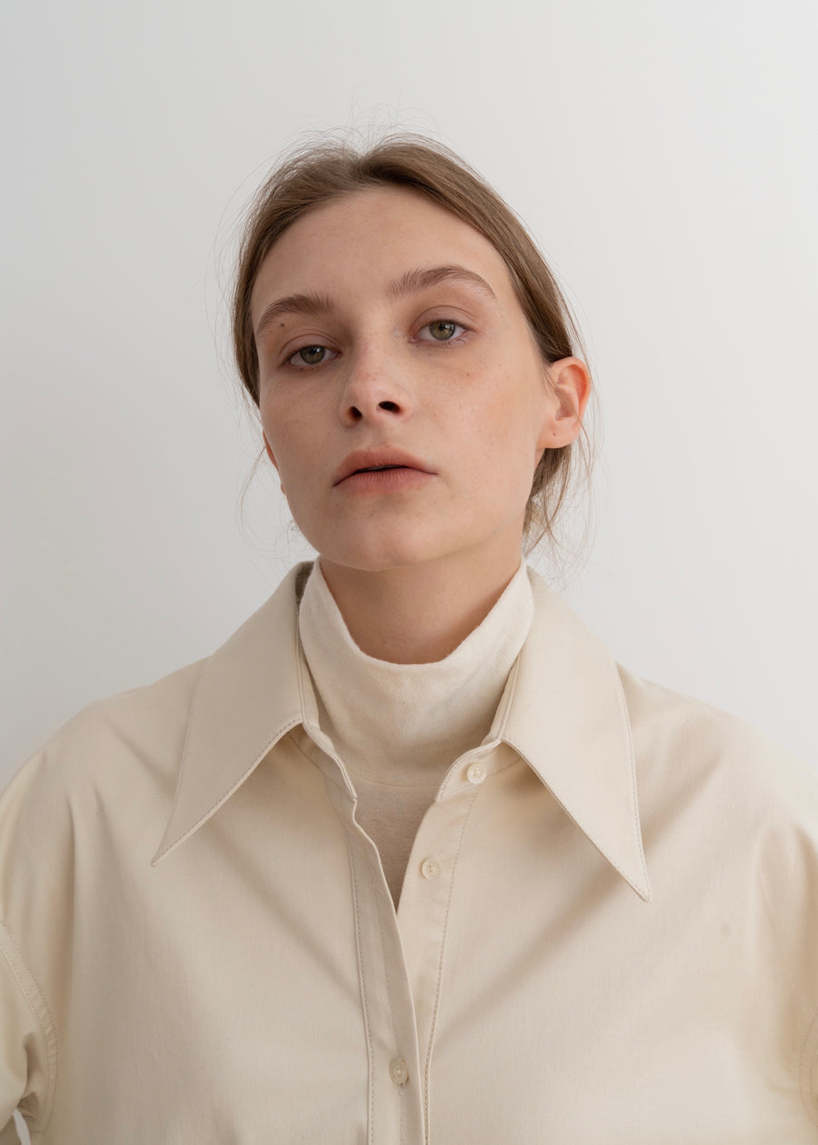 POPLIN SHIRT CREAM | KINDERSALMON