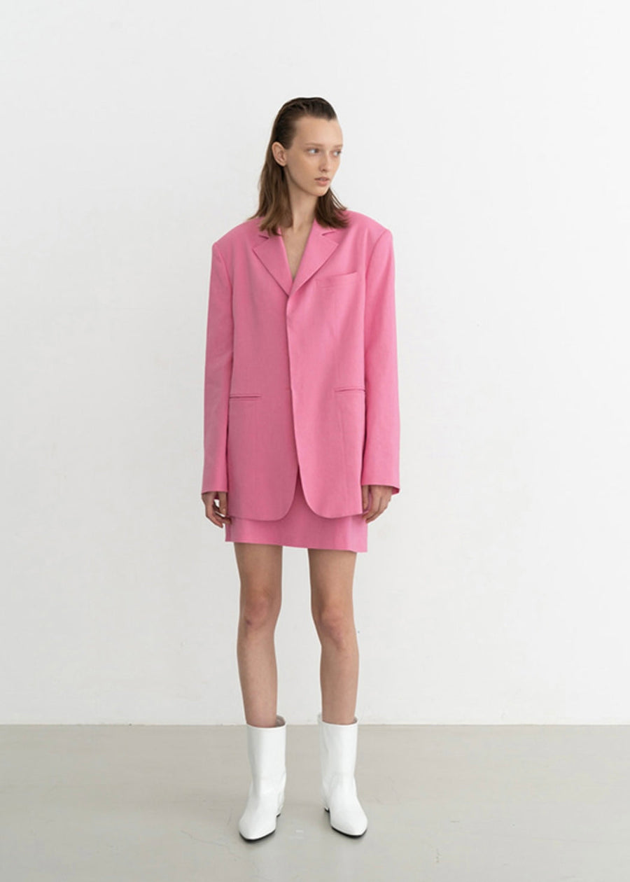 [Re-Order] Marta single breast jacket (Pink)