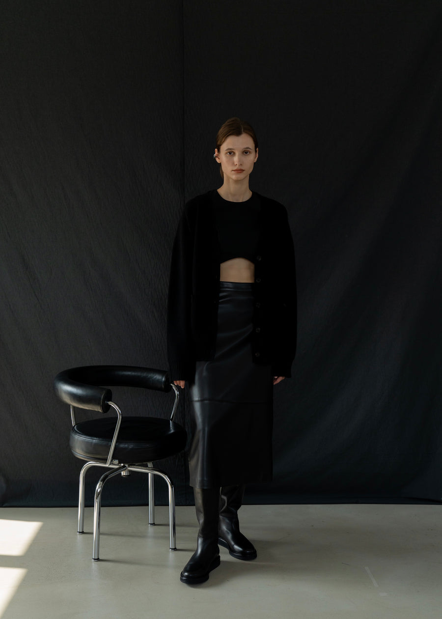 Vegan leather midi skirt | LEHA