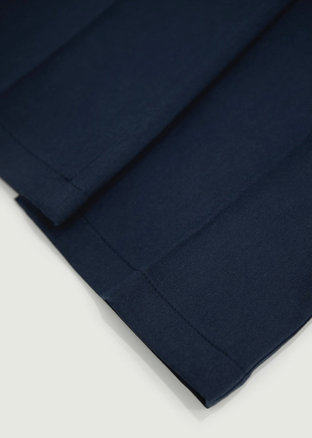 Semi-flared Cotton Pants (Deep Navy)