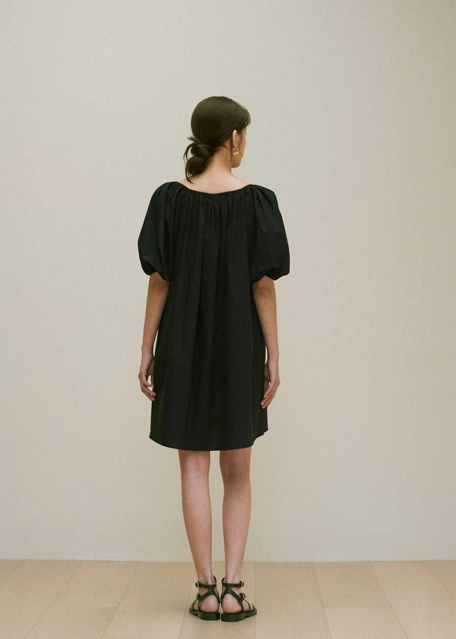 [Re-stock] Mimosa puff-sleeve dress (Black)