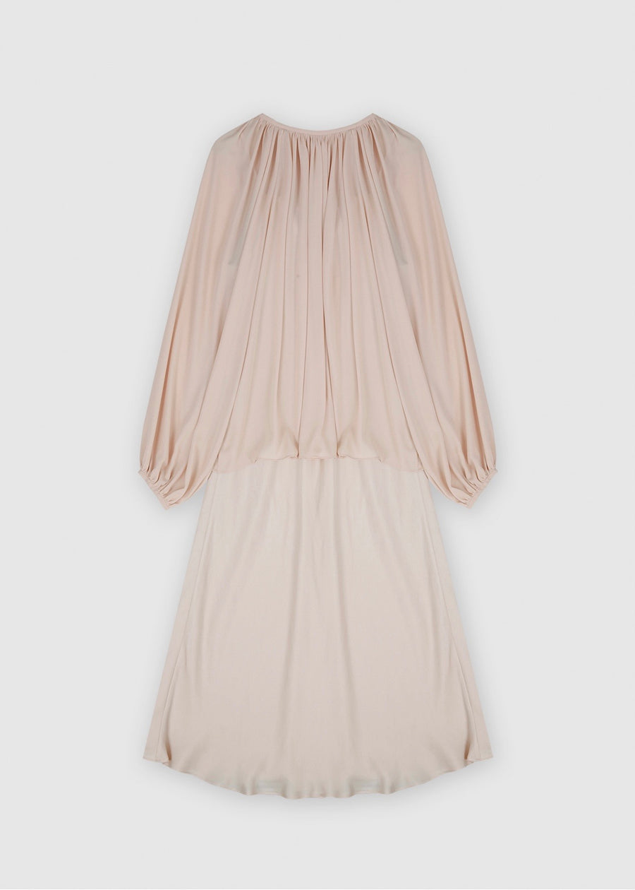 LAYERED PLEATED DRESS (NUDE) | RECTO.