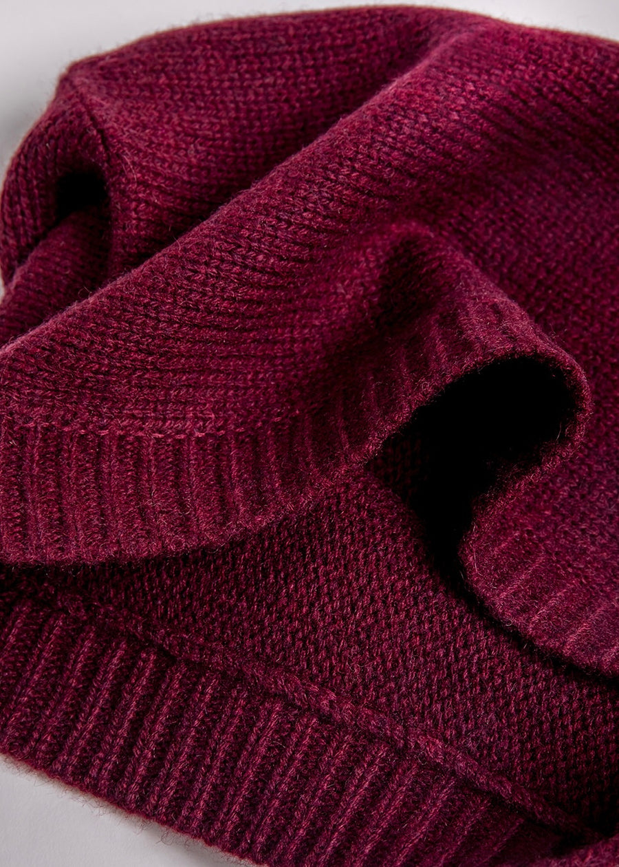 Recycling Cashmere Balaclava (Burgandy)