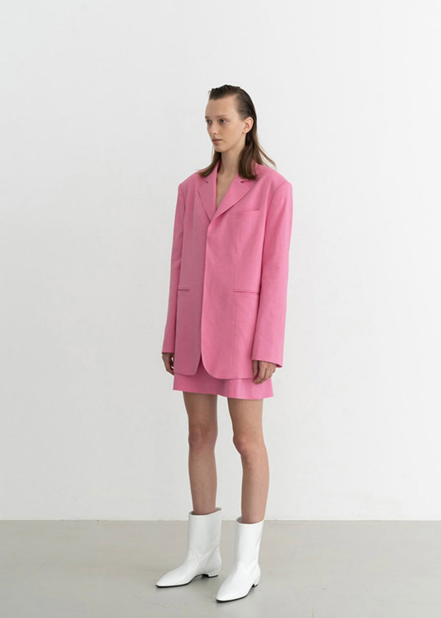 [Re-Order] Marta single breast jacket (Pink)