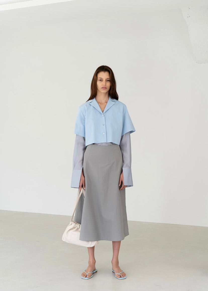 CROPPED SHIRTS (BLUE) | LEHA