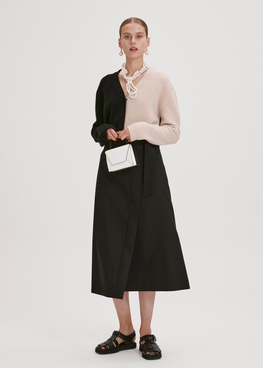 BELTED WOOL SKIRT | RECTO