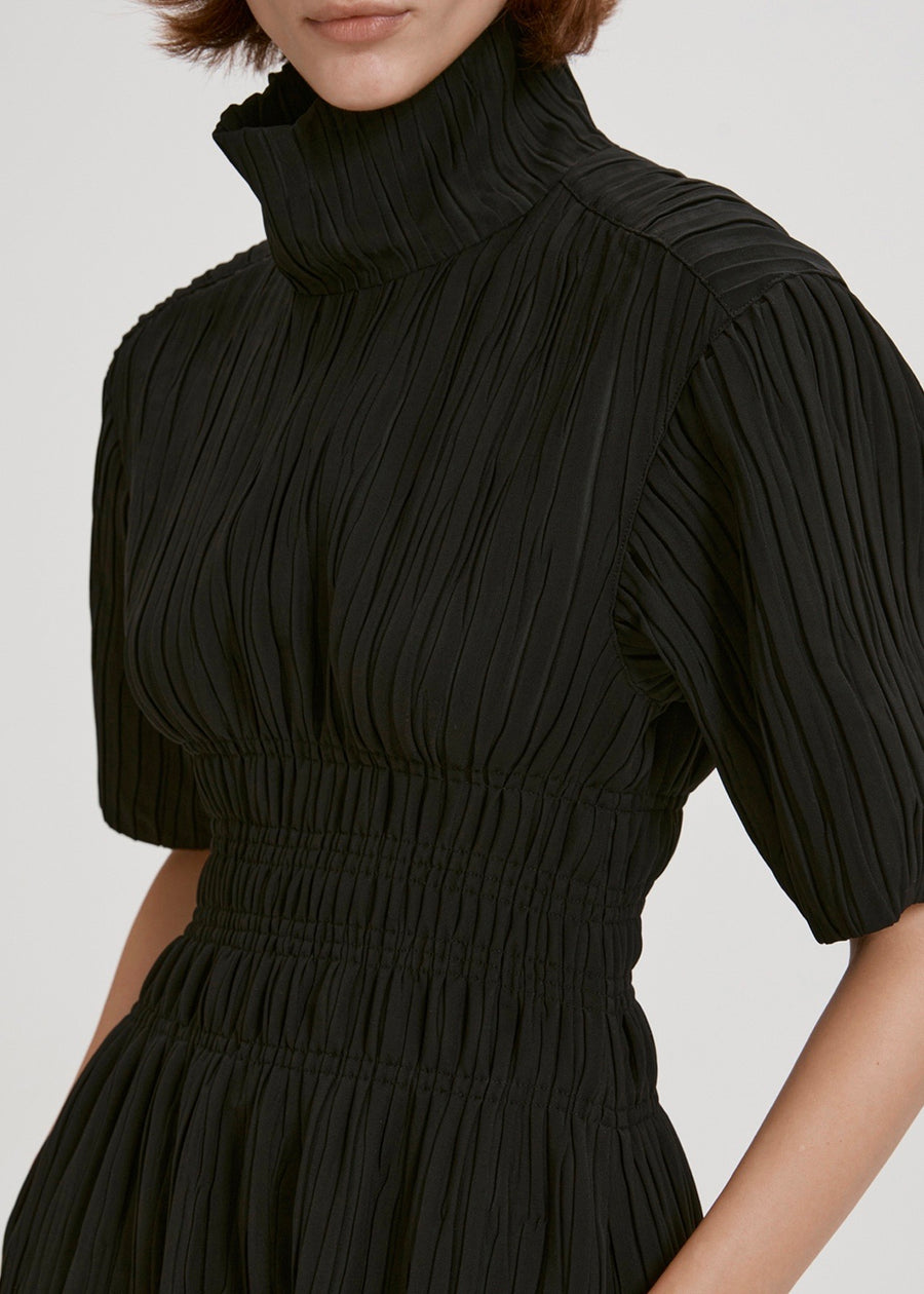 TEXTURED TURTLENECK DRESS  | RECTO