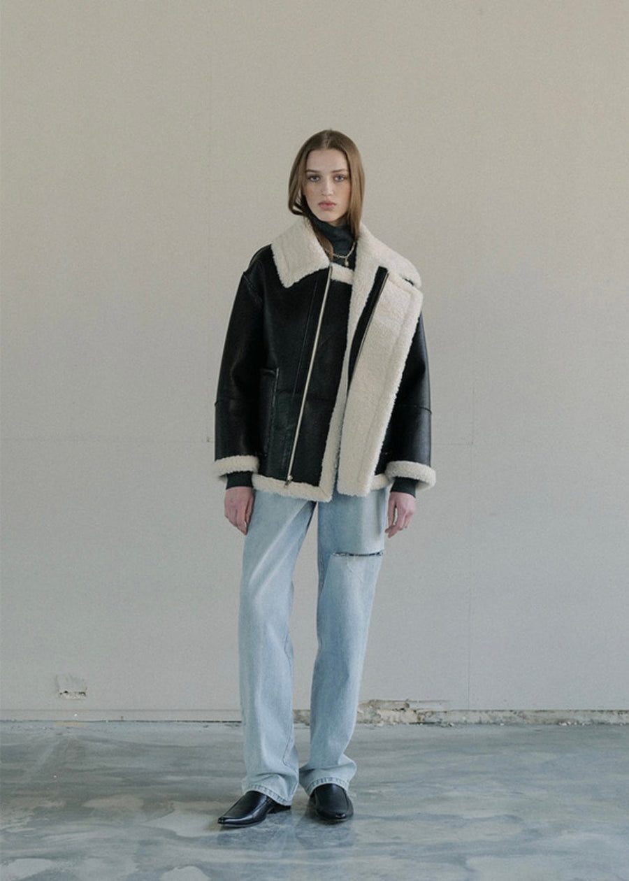 LEHA | Reversible Eco Shearling Jacket (Black)