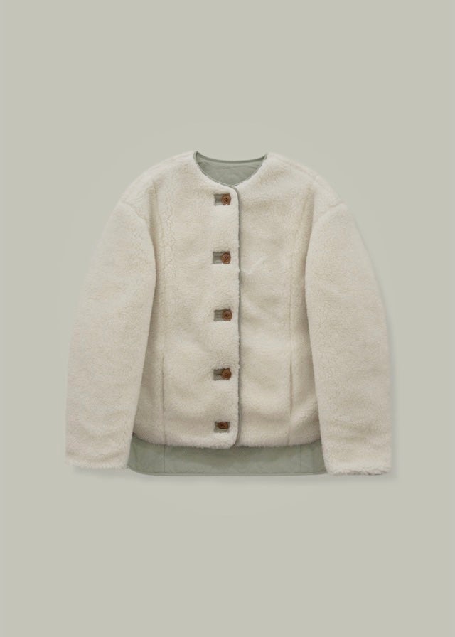 Reversible Quilted Wool Jacket (Pistachio)