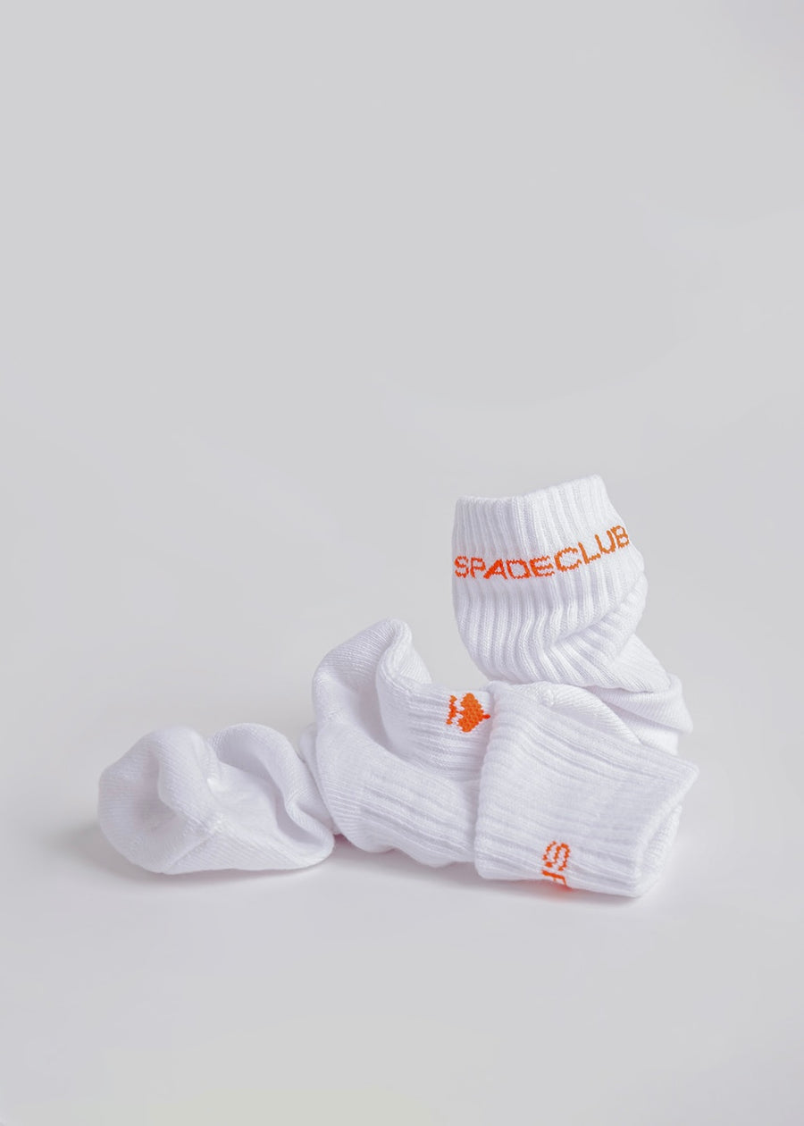 Basic Logo Socks (White/Orange)
