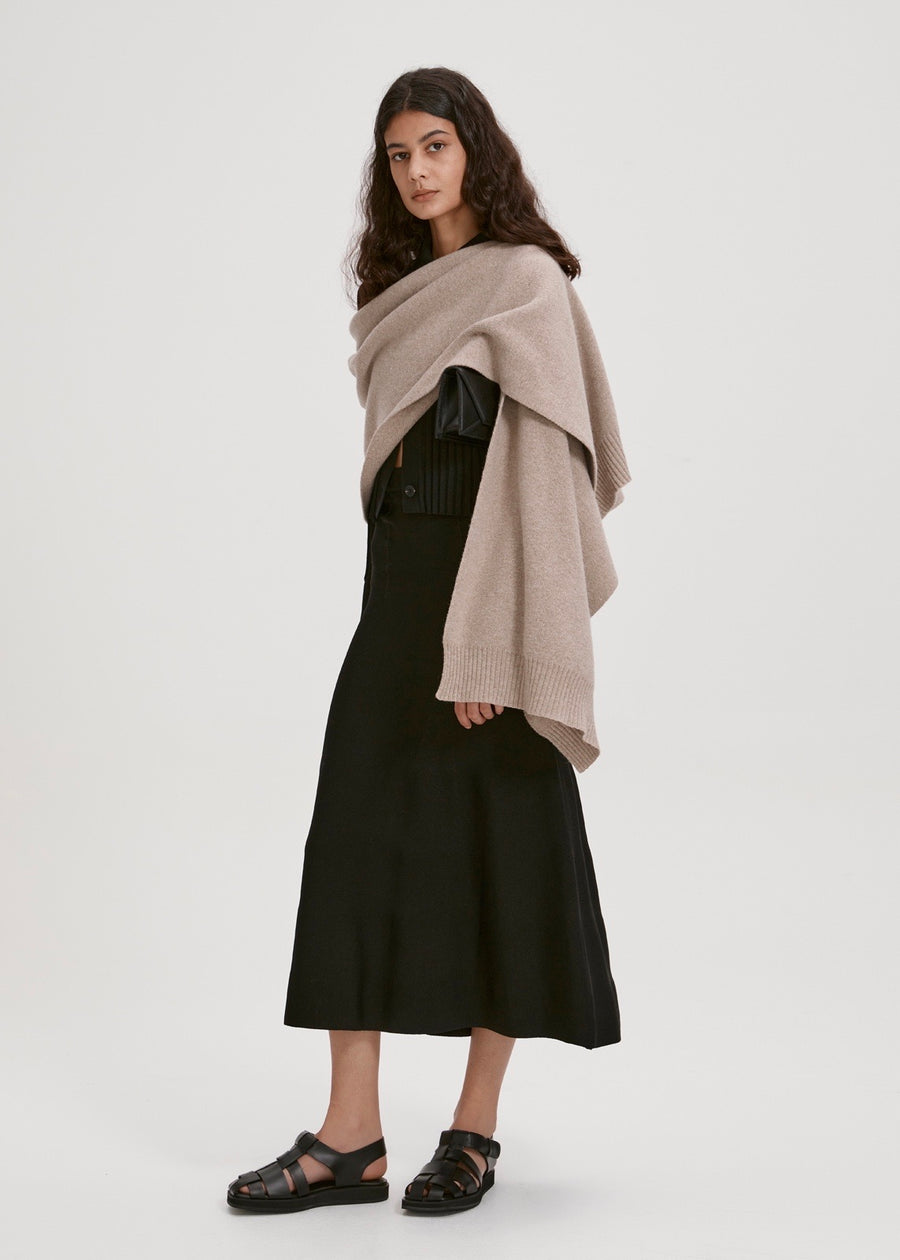 WOOL TURTLENECK & MUFFLER (COCOA) | RECTO