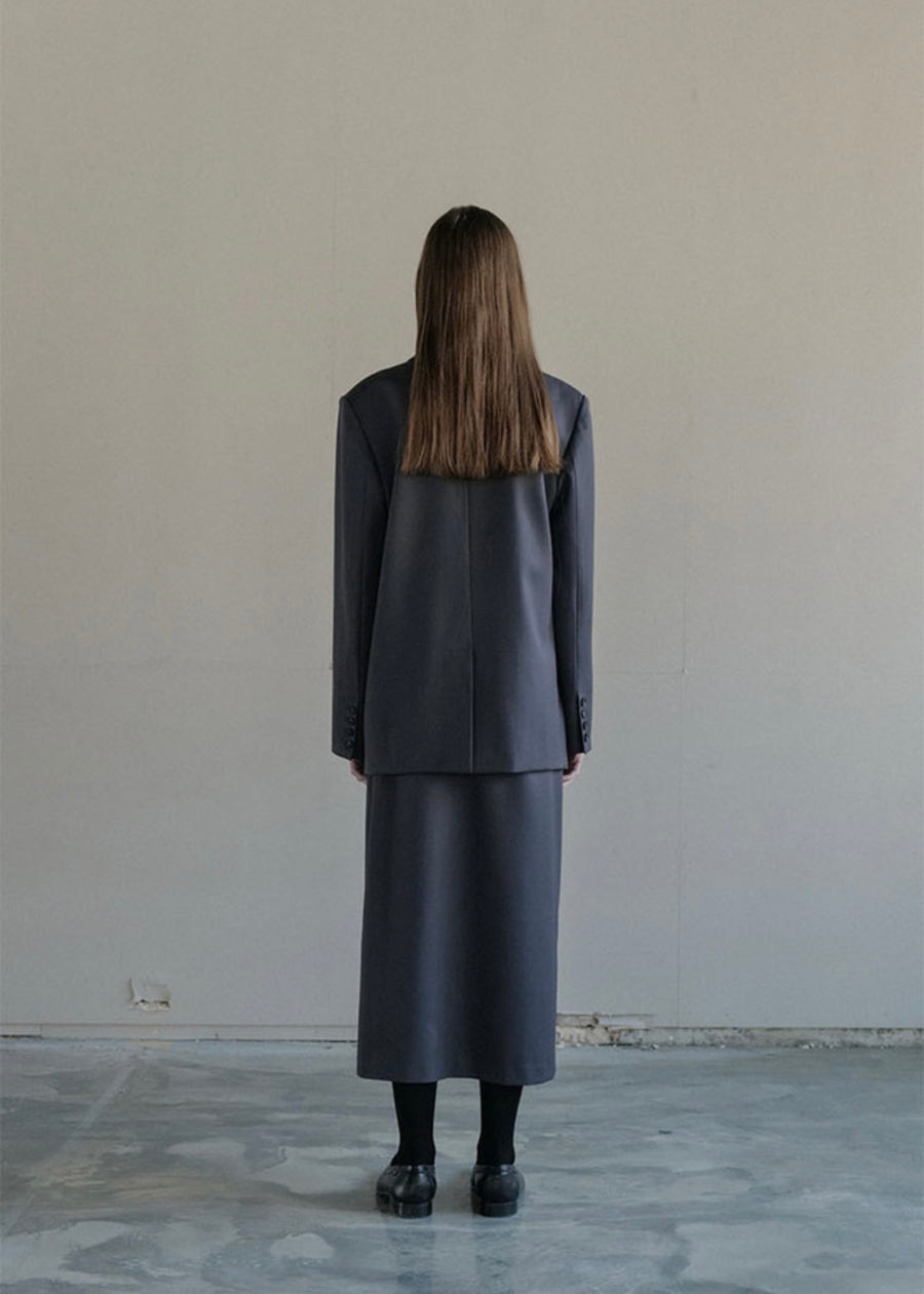 RE-ORDER [LEHA] GREYSTONE SINGLE BREAST JACKET-GRAPHITE