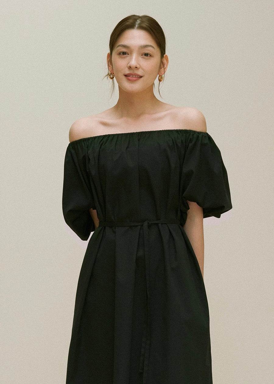 [Re-stock] Mimosa puff-sleeve dress (Black)