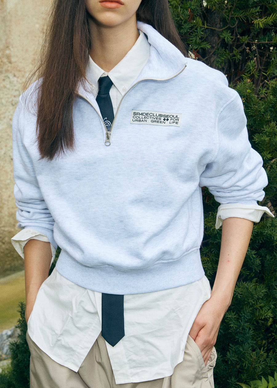 SCS Basic Label Half Zip-Up (Gray)