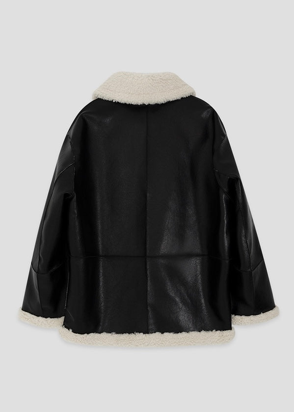 LEHA | Reversible Eco Shearling Jacket (Black)