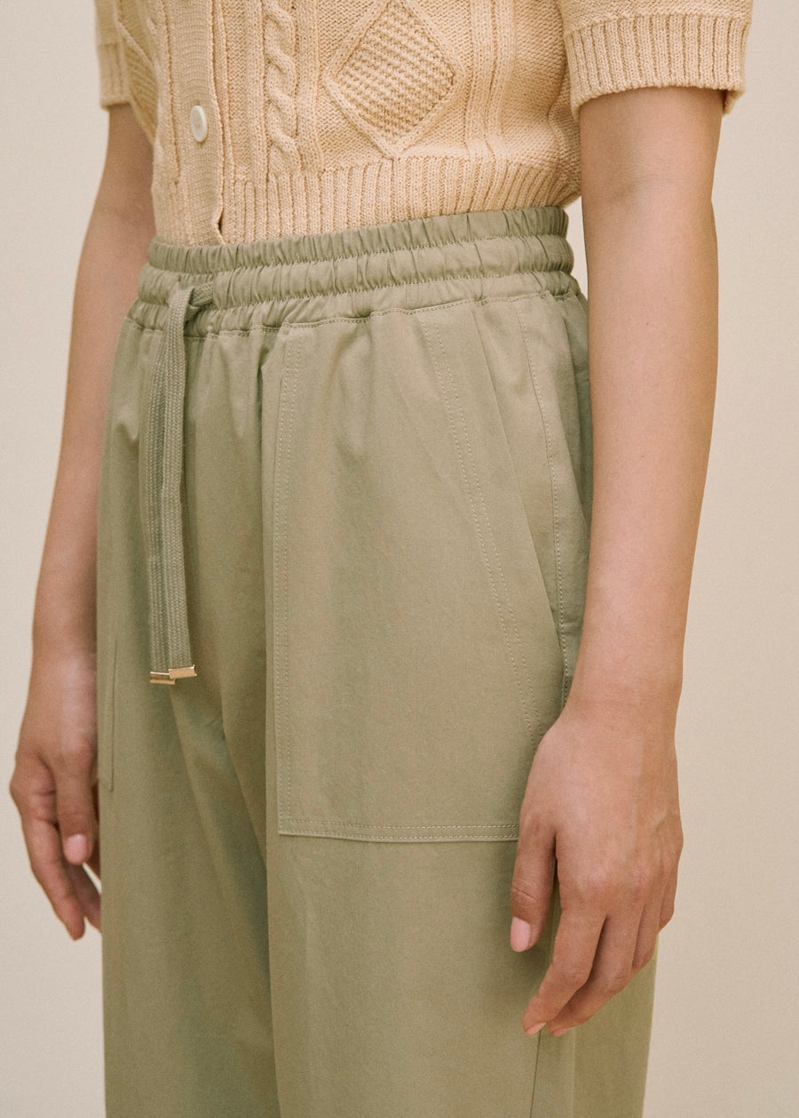 Drawstring Cotton Trousers (Abocado)