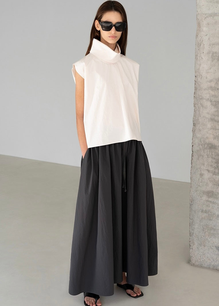 Roll Neck Cotton Top (Cream) Last One