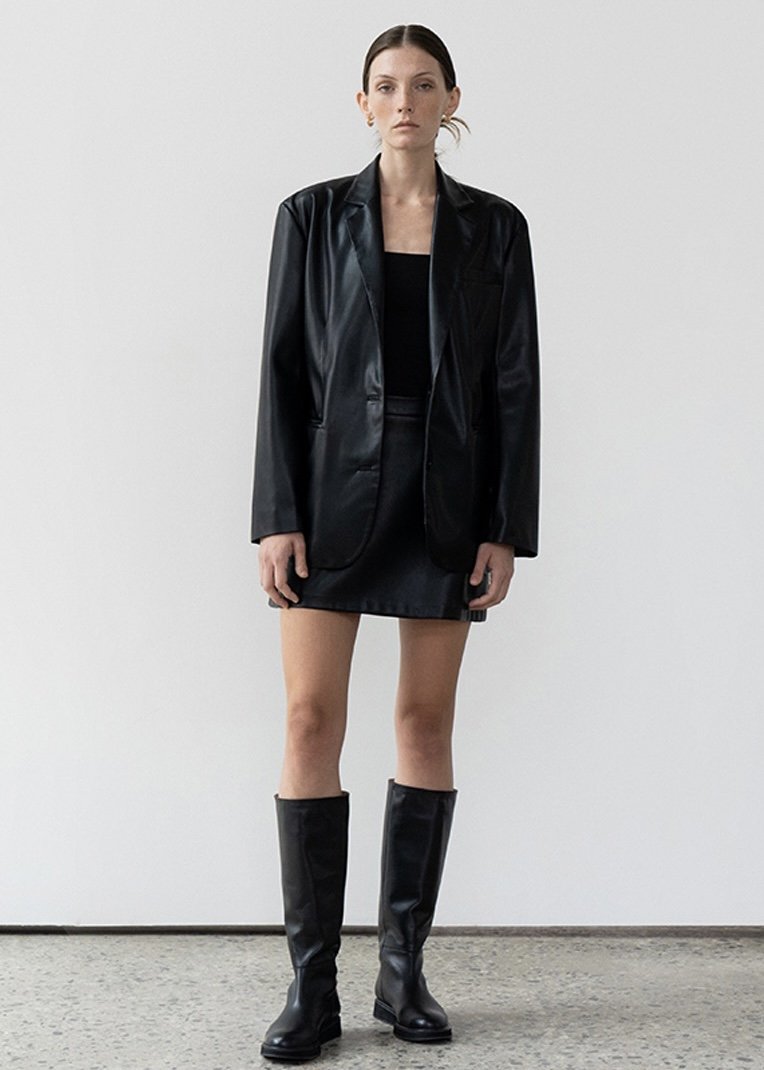 [Pre-order] Calf leather knee-high boots