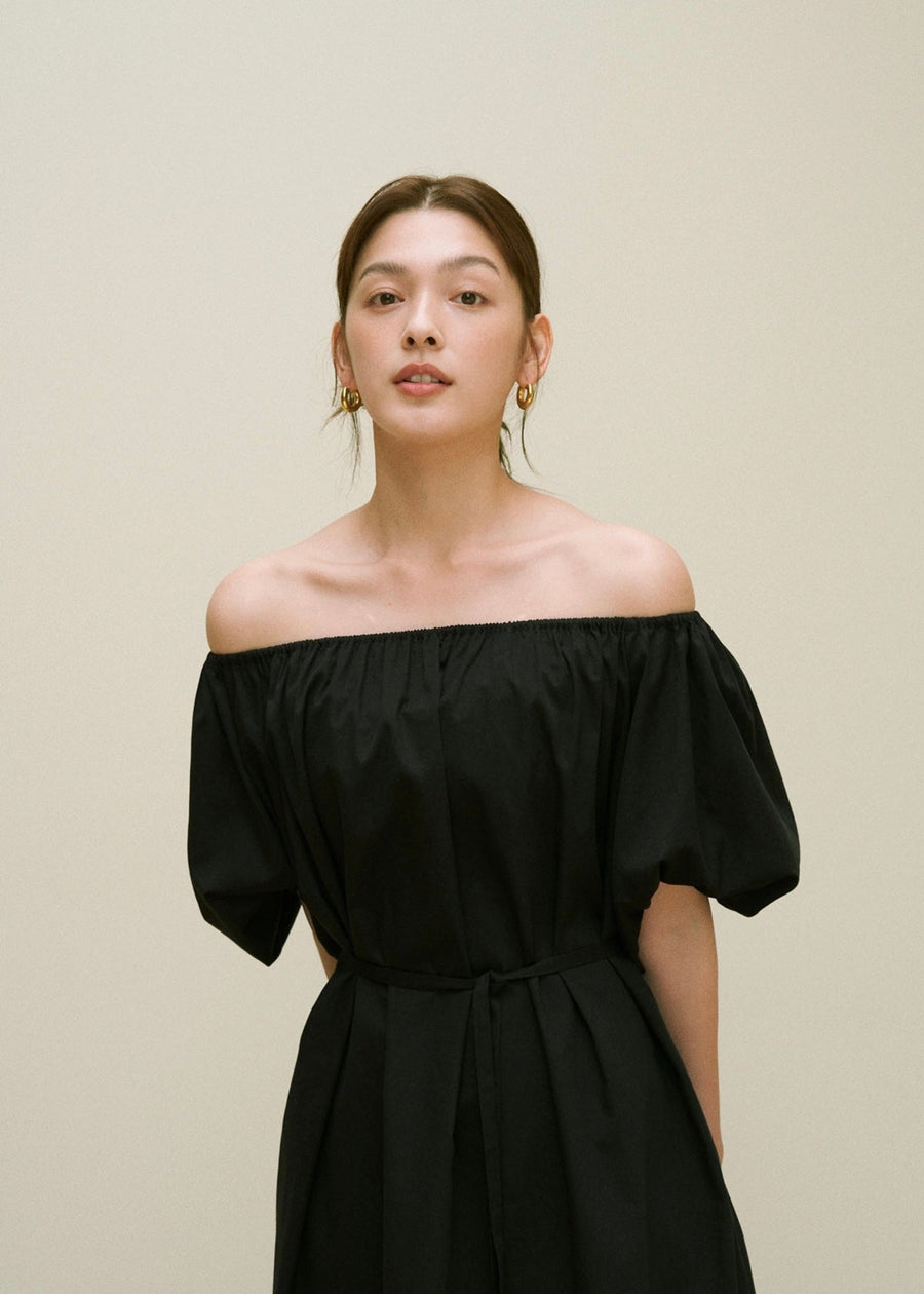 [Re-stock] Mimosa puff-sleeve dress (Black)
