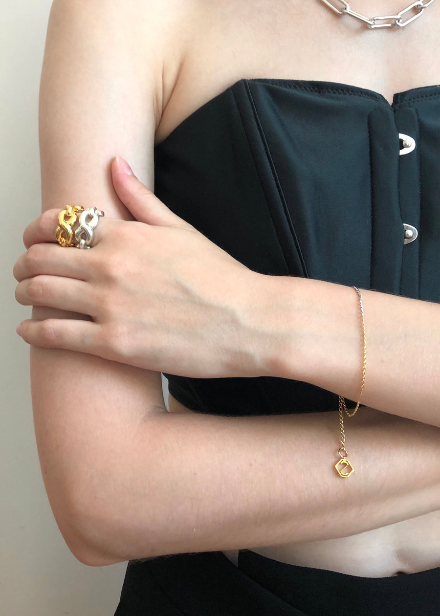 Twist Bold & Link R GOLD | S_S.IL