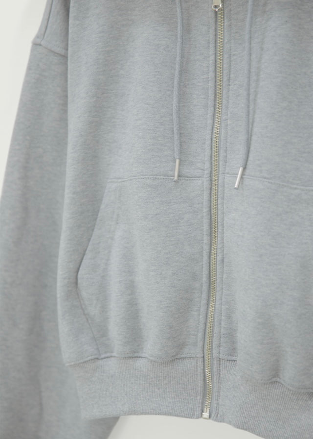 French Terry Hooded Jacket (Melange grey)