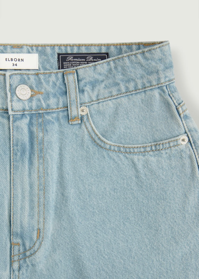Flora Curve Denim Pants (Light Blue)