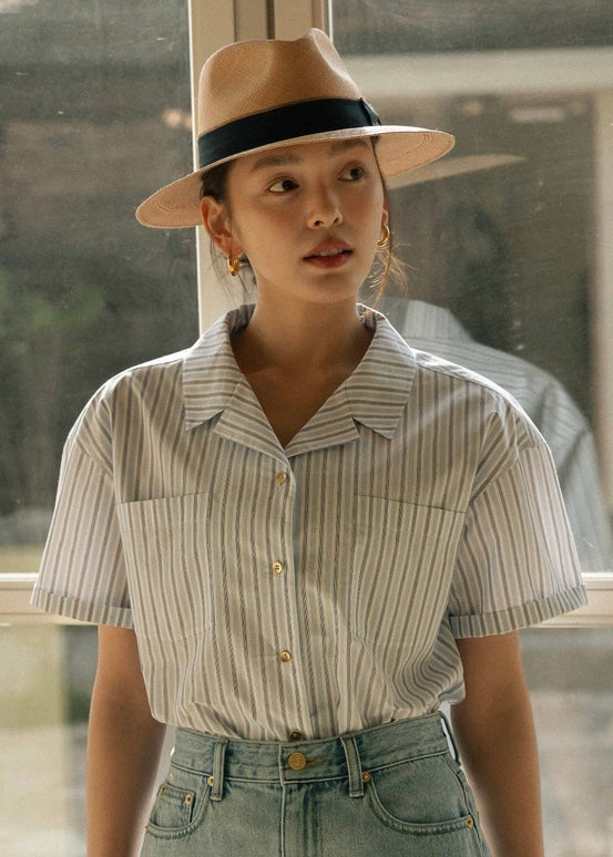 Half-sleeves Shirt (Stripe)