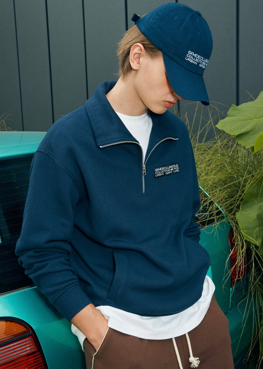 SCS Basic Label Half Zip-Up (Navy)