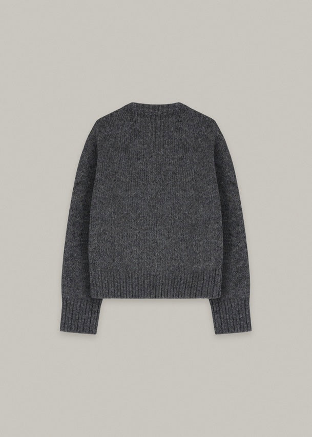 scot v-neck knit (Gray)