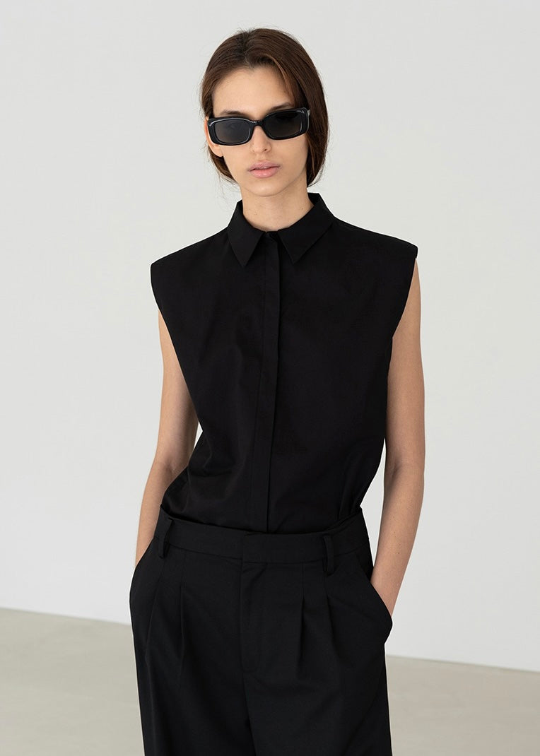 Vito Sleeveless Shirt (Black)