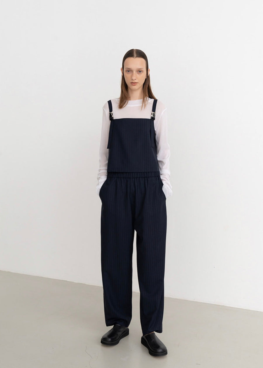 [Re-stock] Bastian pinstriped tapedre pants (Navy stripe)