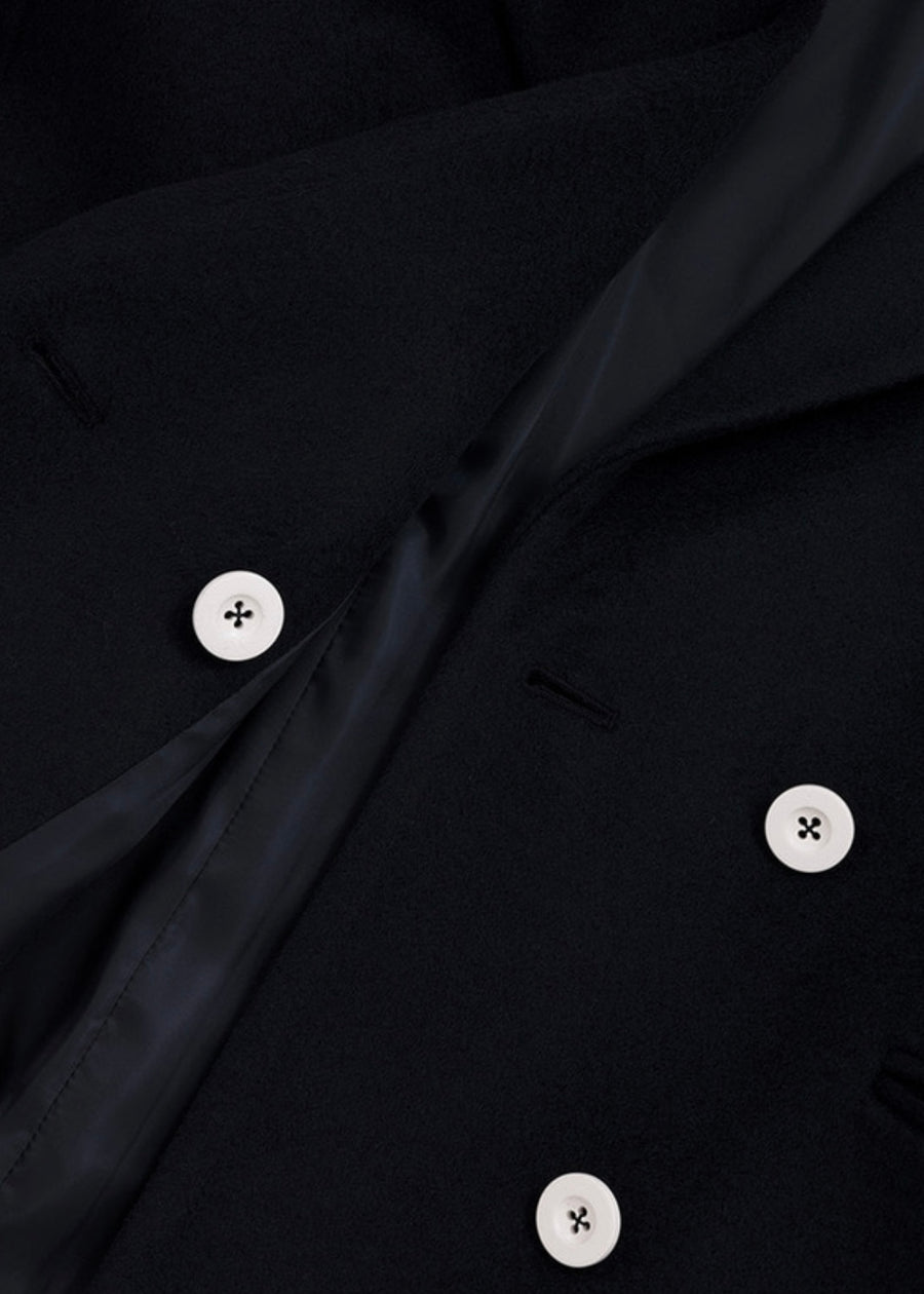 [LEHA] ADAMS DOUBLE BREASTED COAT -NAVY