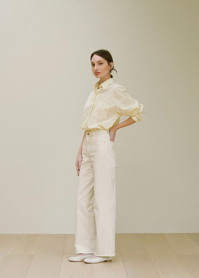 [1st Re-Order] Marcel Denim Pants (Cream)