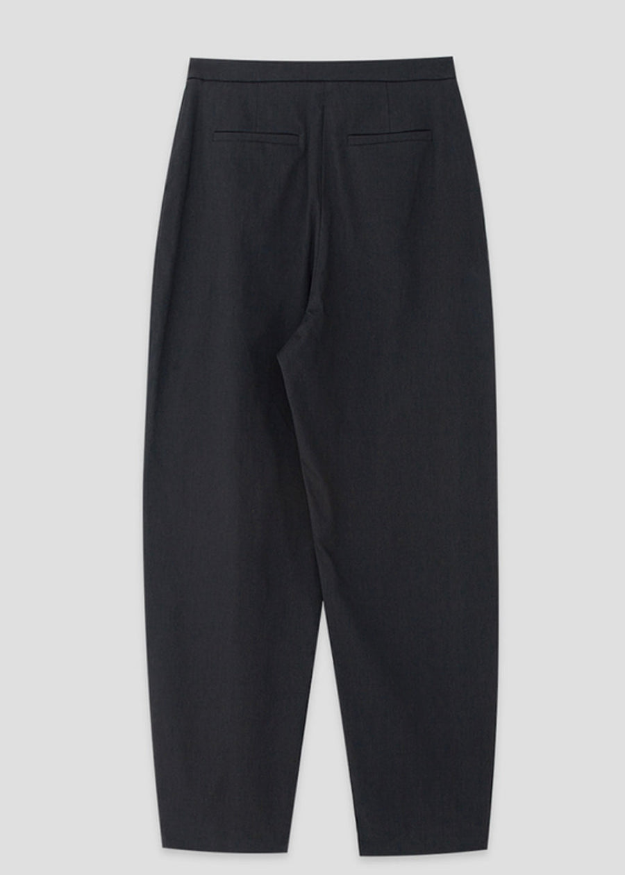Cotton-linen Blended Tapered Pants (Anthracite)